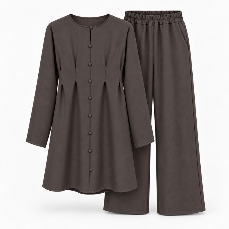 MV - Elegant Button Detail Co-Ord Set with Pockets (8-14)