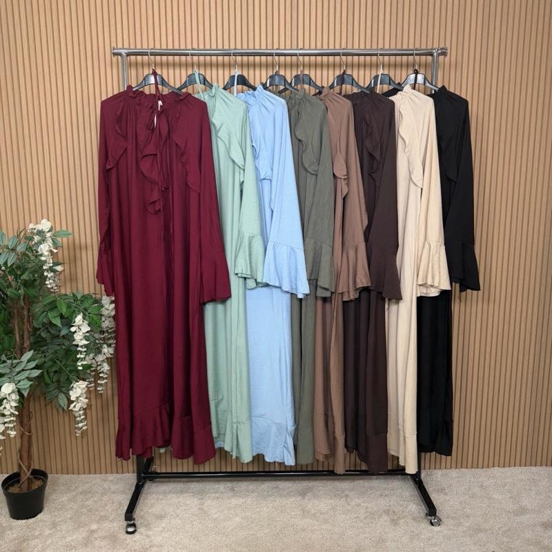 MV - Viscose Frill Tie Neck Maxi Dress (8-20)