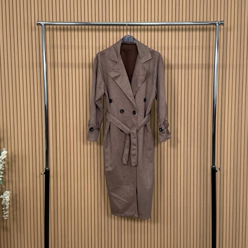 MV - Suede-Effect Trench Coat with Pockets (8-16)
