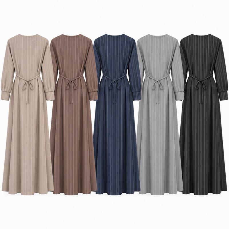 MV - Pinstripe Longline Tie Waist Dress (8-14)